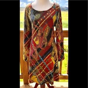 NWT-Papillon Multi-Colored Western Sweater Dress